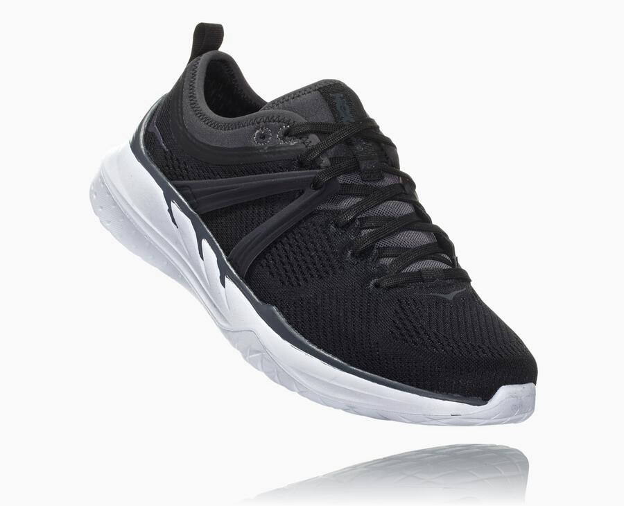 Running Shoes Womens - Hoka One One Tivra - Black/White - XYBPZGR-53